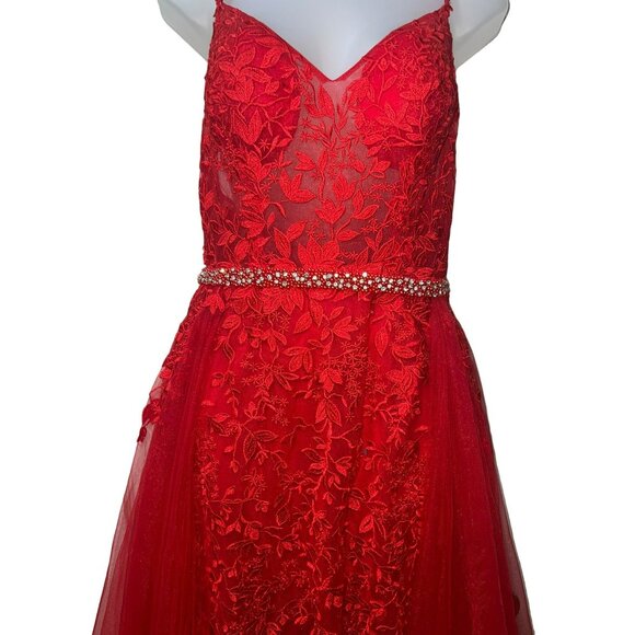 NWT JVN PROM COLLECTION Gorgeous Red Dress Size 6 Retail $599 - Picture 5 of 13